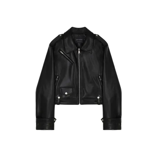 VEGA CHANG SS24 Leather Jacket Women's Obsidian Black