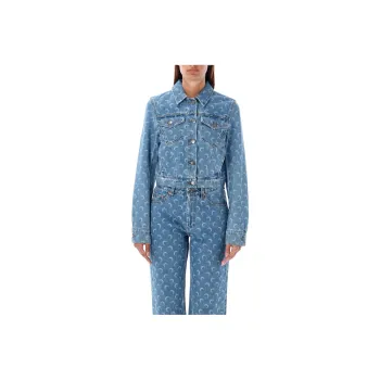 Marine Serre Moon Denim Cropped Jacket