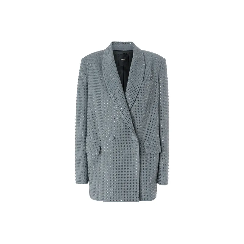 PINKO Embellished Double Breasted Oversized Blazer-0