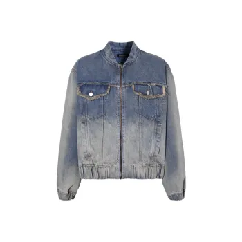 LA CRAWFISH Denim Jacket Women's Vintage Denim Blue