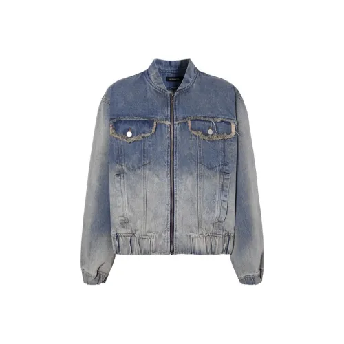 LA CRAWFISH Denim Jacket Women's Vintage Denim Blue