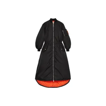 GUCCI Gabardine Flared Padded Coat