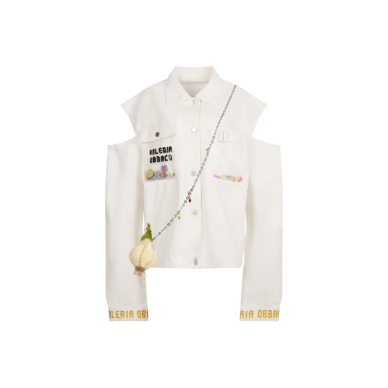 Valeria Obbaco Denim Jackets Women's White-0