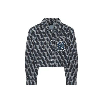 MLB Cube Monogram Cropped Coats Women's Navy