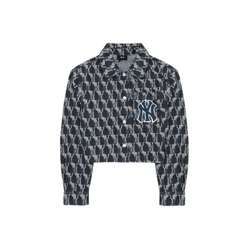 MLB Cube Monogram Cropped Coats Women's Navy