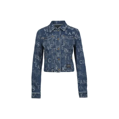 VERSACE JEANS COUTURE SS22 Denim Jacket Army Women's Blue