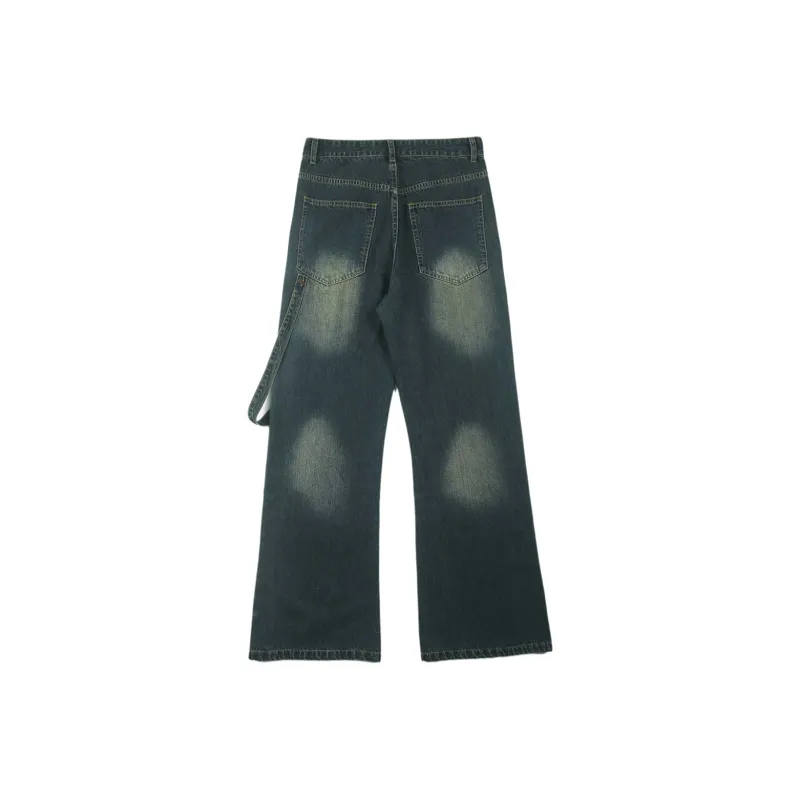 CELUCASN Jeans Unisex Vintage Green-1