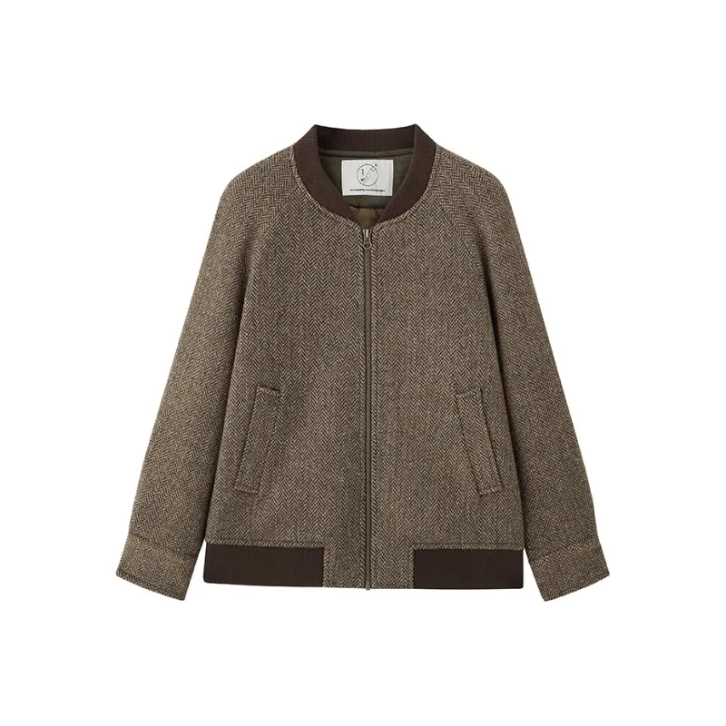 Luqingyi Baseball Jacket Women's Brown-0