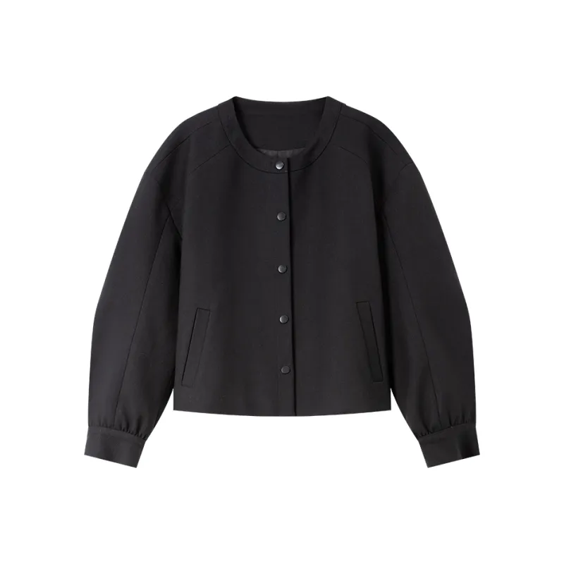 VIMLY Cropped Coats Women's Black-0