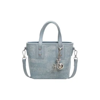 Miss Angel Fabric Crossbody One Shoulder Handbag Women's Blue/Ecru/Pink/Silver