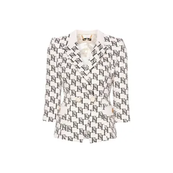 Elisabetta Franchi Monogram Double Breasted Blazer