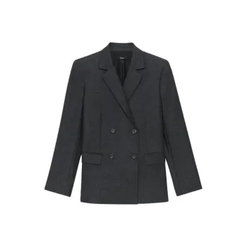 THEORY Double breasted Virgin Wool Blazer