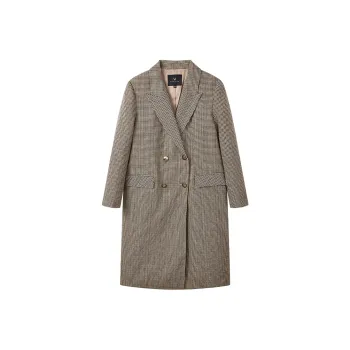 Yu Qianwen Coats Women's Vintage Plaid