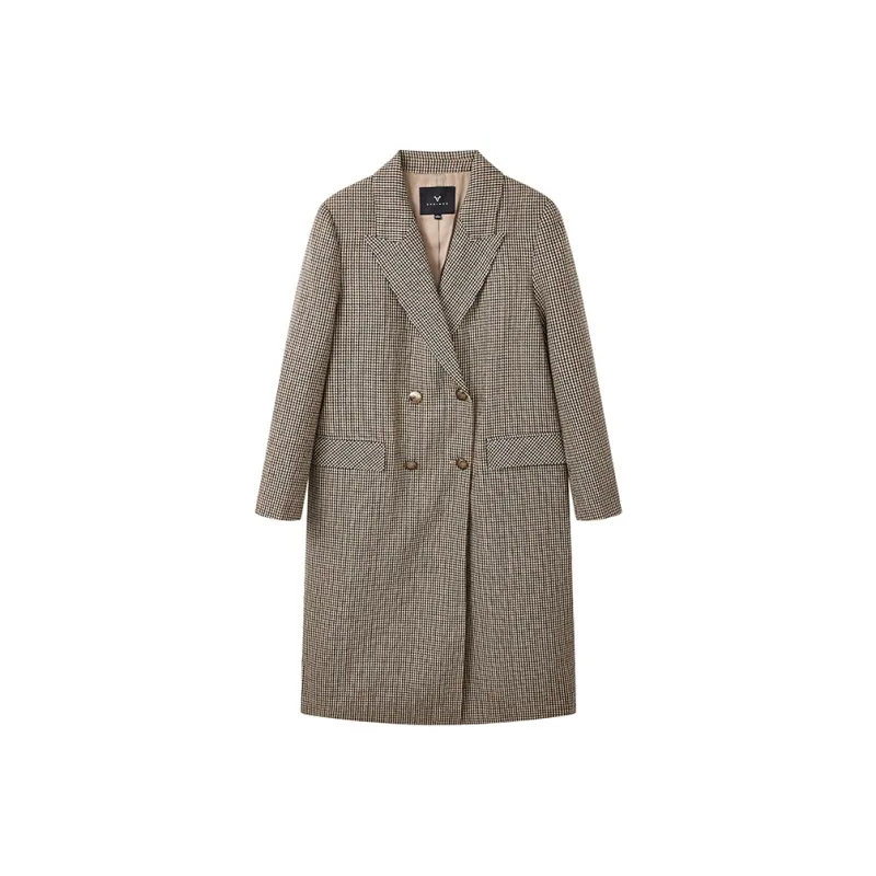 Yu Qianwen Coats Women's Vintage Plaid-0