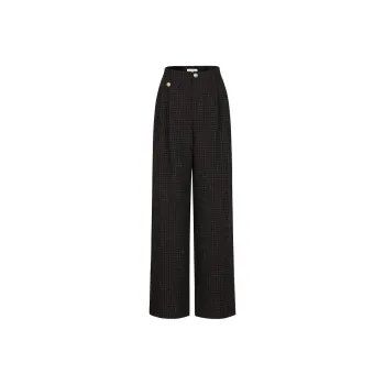JZ. ANNAKRO Casual Pants Women's Dark Coffee Grid
