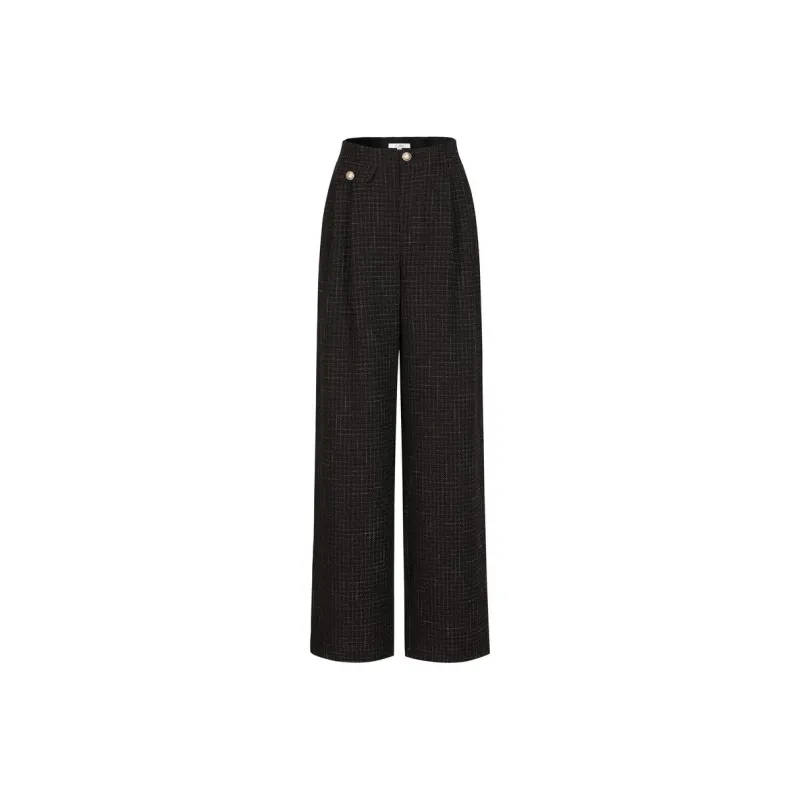 JZ. ANNAKRO Casual Pants Women's Dark Coffee Grid-0
