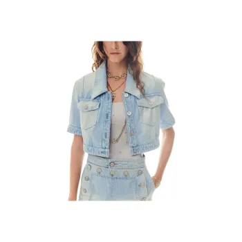 CHANEL Denim Jacket Women's Blue