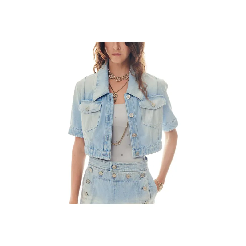 CHANEL Denim Jacket Women's Blue-0