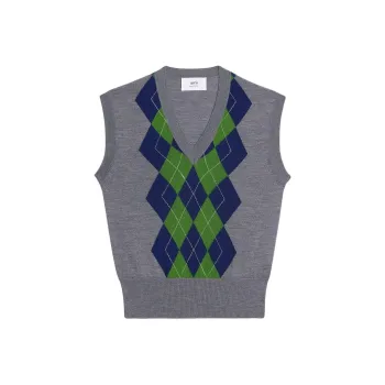 AMIPARIS Argyle Knitted Vest