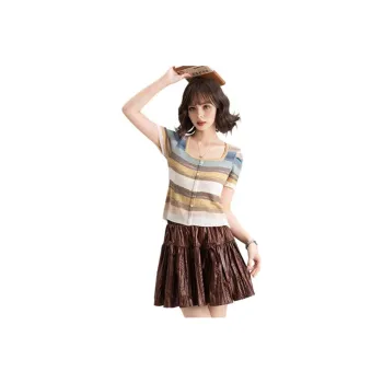 FAWENXIANGZI Crop Tops Women's Image Color
