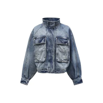 ONLY Cropped Coats Women's J33 350 Washed Denim Blue