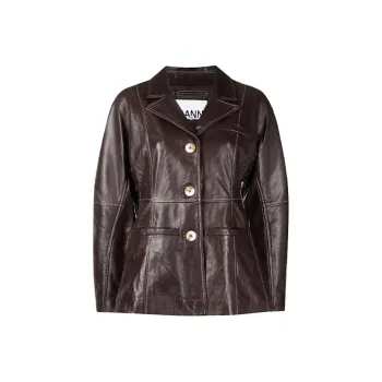 GANNI Leather Jackets Women's Brown