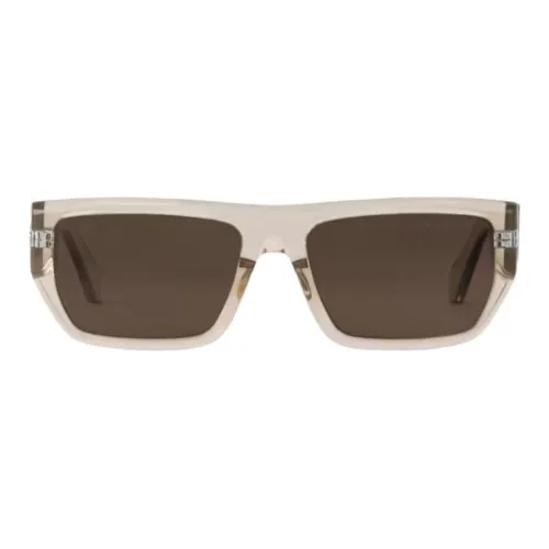 LOUIS VUITTON Acetate Metal Parts Rectangular Sunglasses Men's Brown