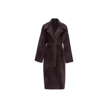 PINKO Uvaggio Belted Faux-Fur Coat