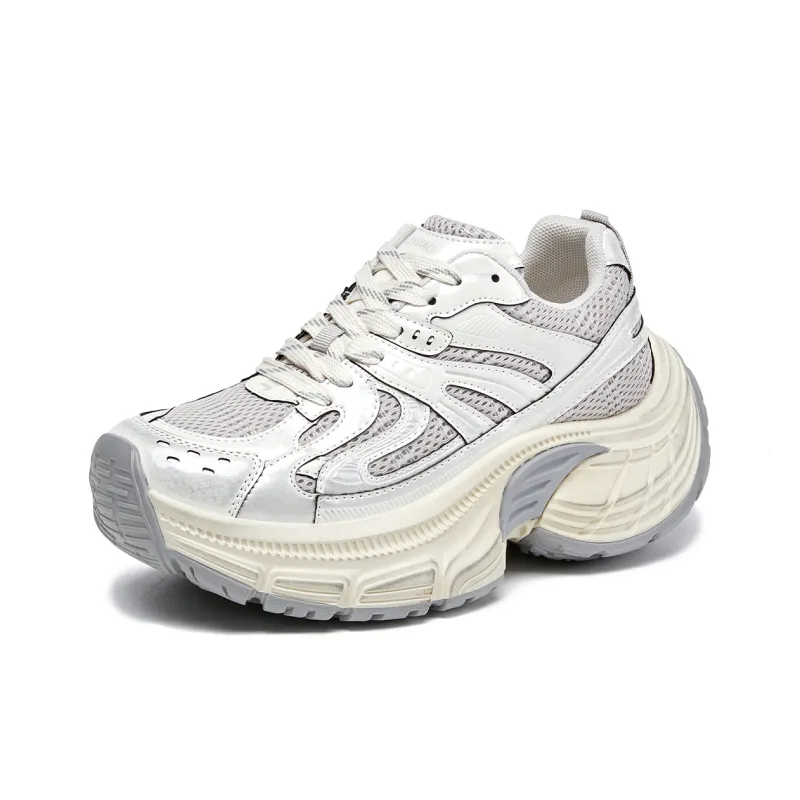 La Chapelle Chunky Sneakers Women's Low Top Gray-1