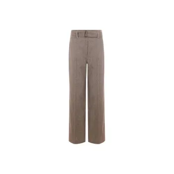 Brunello Cucinelli Chevron Loose Fit Belted Trousers