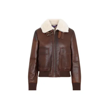 Ralph Lauren Collection Niketa Shearling lined Leather Jacket