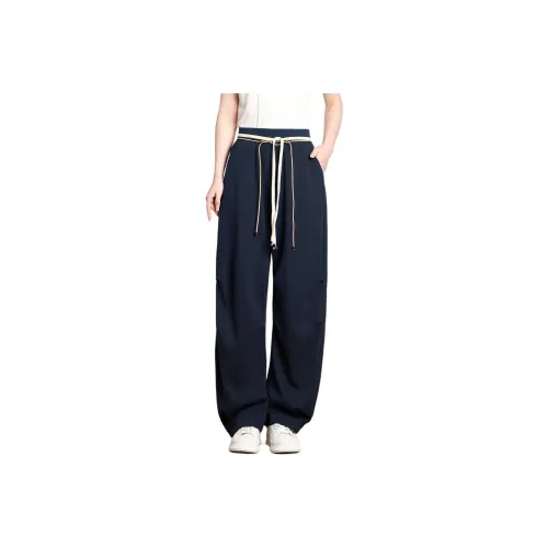 FENHONGMALI Casual Pants Women's Navy Blue