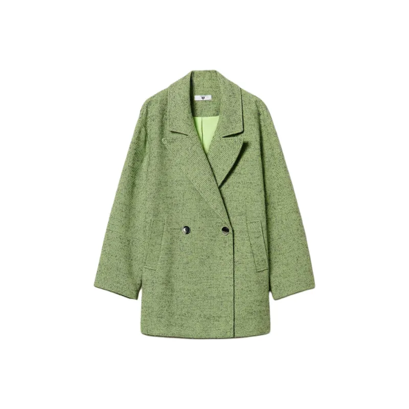 Twinset Two tone Herringbone Coat-0