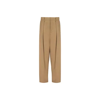 BALMAIN Pleated Cotton Trousers