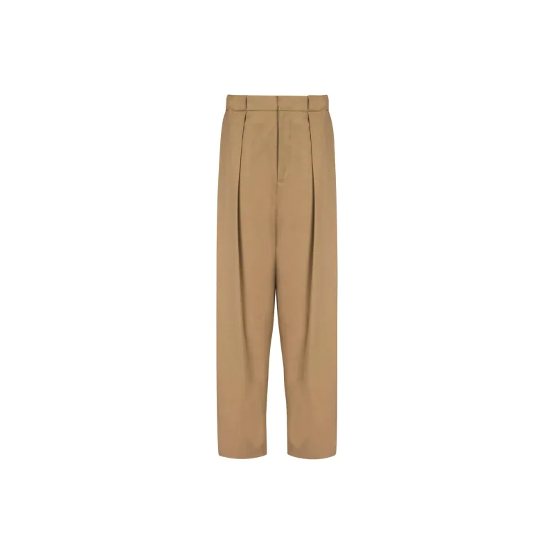 BALMAIN Pleated Cotton Trousers-0