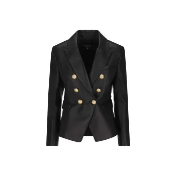 BALMAIN Leather Jackets Women's Black