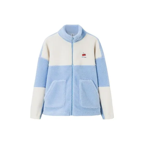 ANTA Velvet Jackets Women's Bright Blue/Euryale White