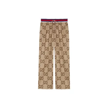 GUCCI Chinese New Year SS22 Knitted Sports Pants Women's Camel
