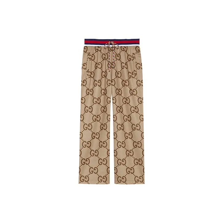 GUCCI Chinese New Year SS22 Knitted Sports Pants Women's Camel-0