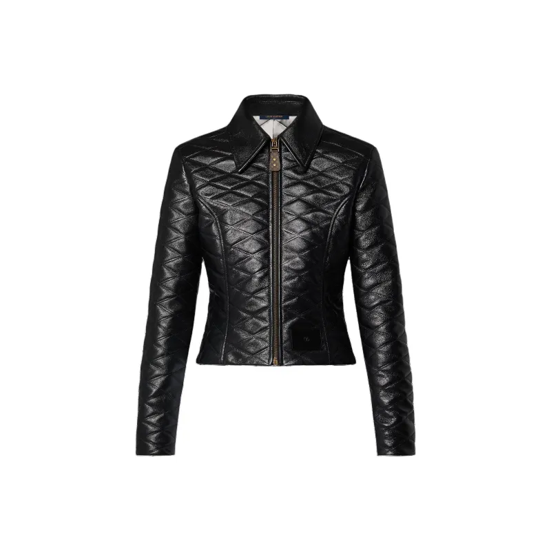 LOUIS VUITTON Cropped Malletage Leather Jacket-0