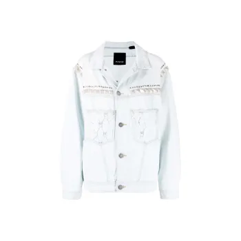 PINKO FW22 Denim Jacket Women's Light Blue