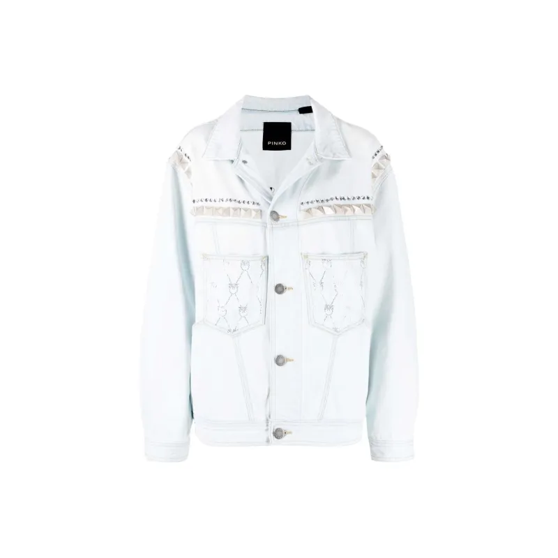 PINKO FW22 Denim Jacket Women's Light Blue-0