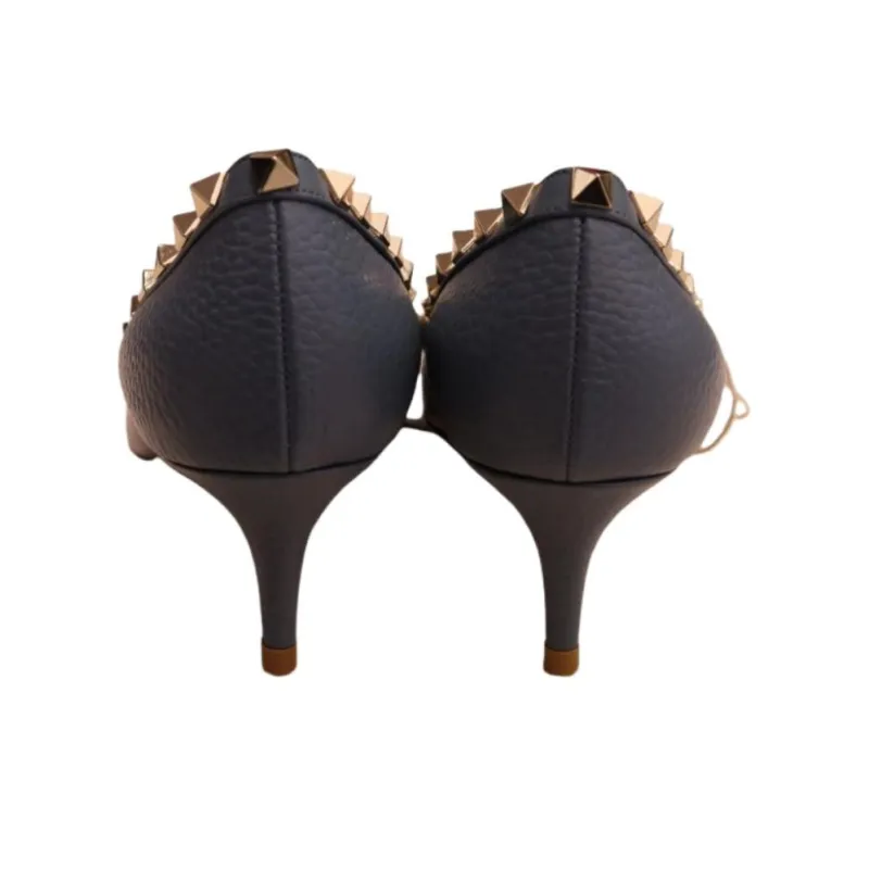 Valentino Cone Heel High Heels Women's Blue-4