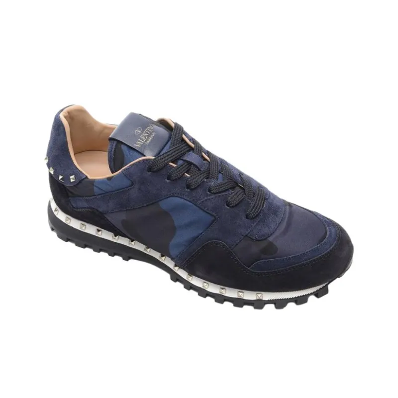 Valentino Low Top Casual Shoes Men's Dark Blue-2