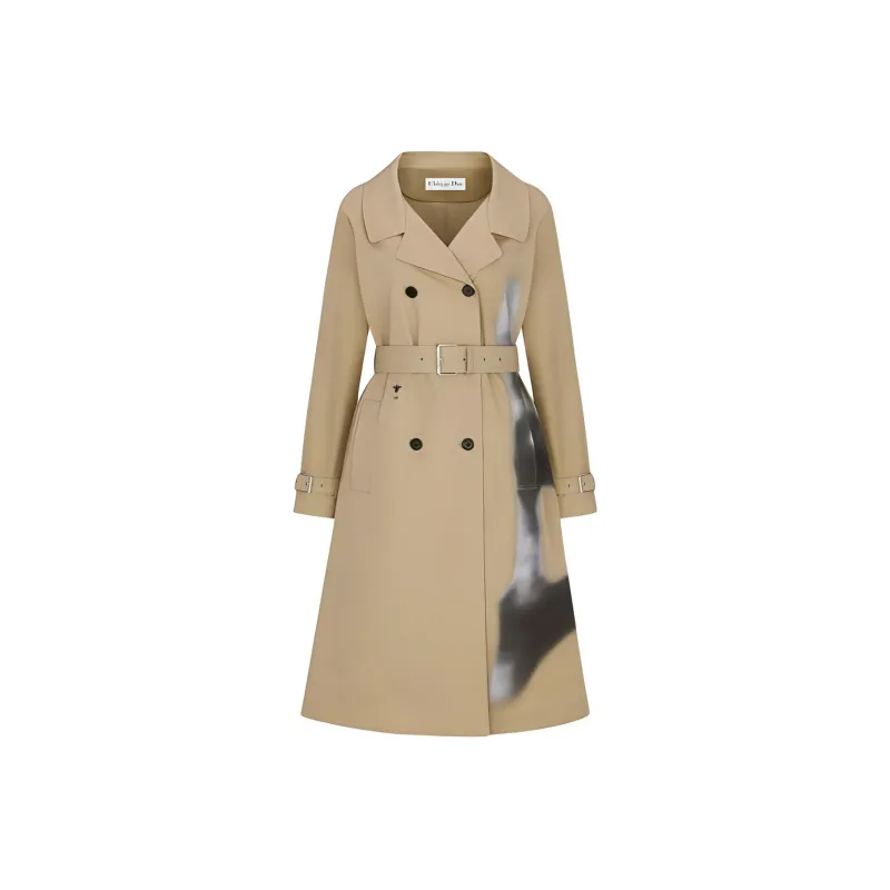 DIOR Trench Coat Coats Women's Khaki-0