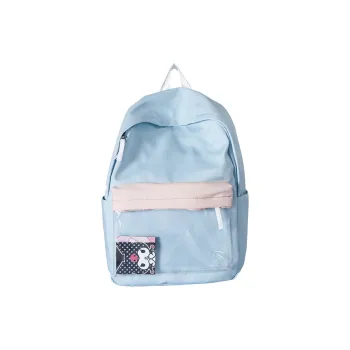 Yalu Nylon Backpack Regular Unisex Green/Light Blue/Pink