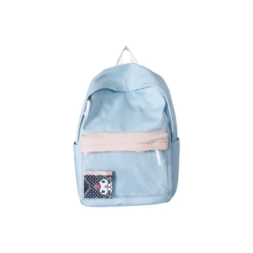 Yalu Nylon Backpack Regular Unisex Green/Light Blue/Pink