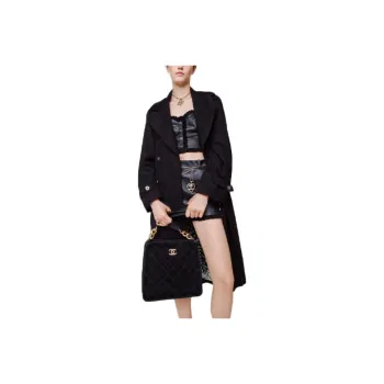 CHANEL Trench Coats Women's Black