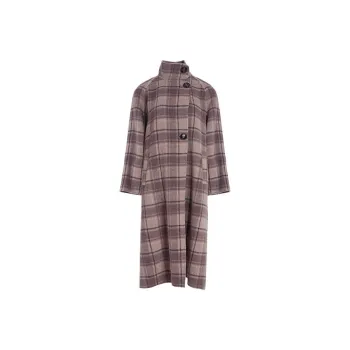 BESIONIA FW23 Coats Women's Brown Plaid