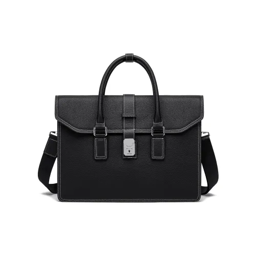 FAIRWHALE Cow Leather Shoulder Bag, Crossbody Bag, Handbag Men's Black/Blue/Khaki